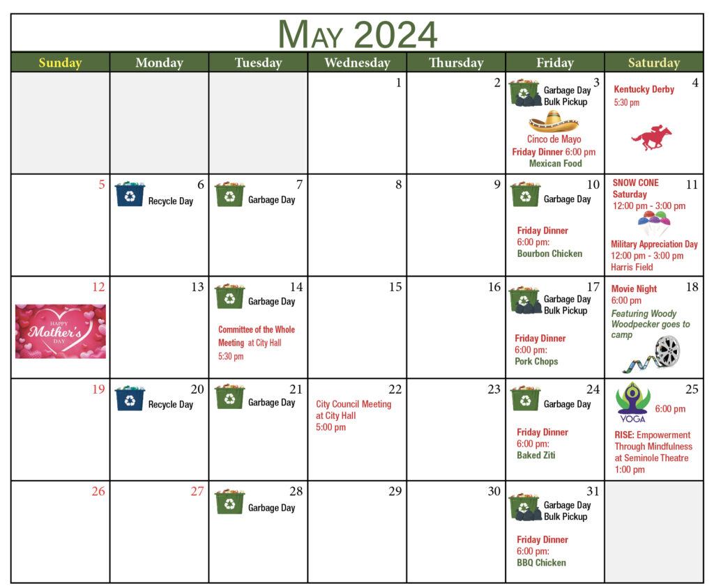 Calendar, May 2024